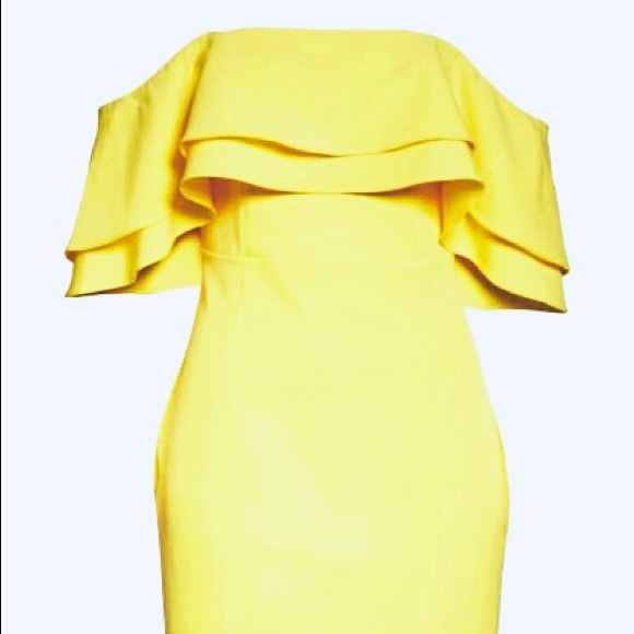 Bardot Revolve Band Dress in Lemon Drop Size 4 - Picture 7 of 12